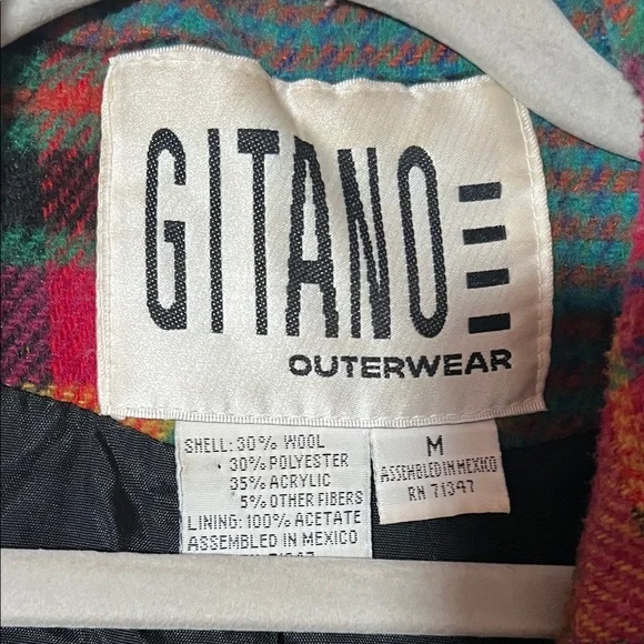 Gitano Multicolor Wool-Blend Plaid Patchwork Blazer - Picture 3 of 6